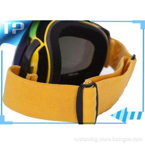 UV Anti - fog Womens Yellow Snow Goggles Nylon Strap With
